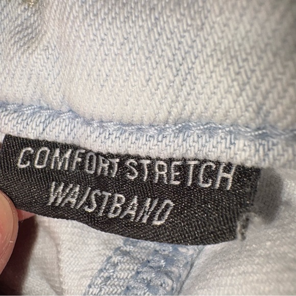 American Eagle Outfitters Tie-Dye High-Rise Denim Shorts - Blue White - Picture 4 of 8